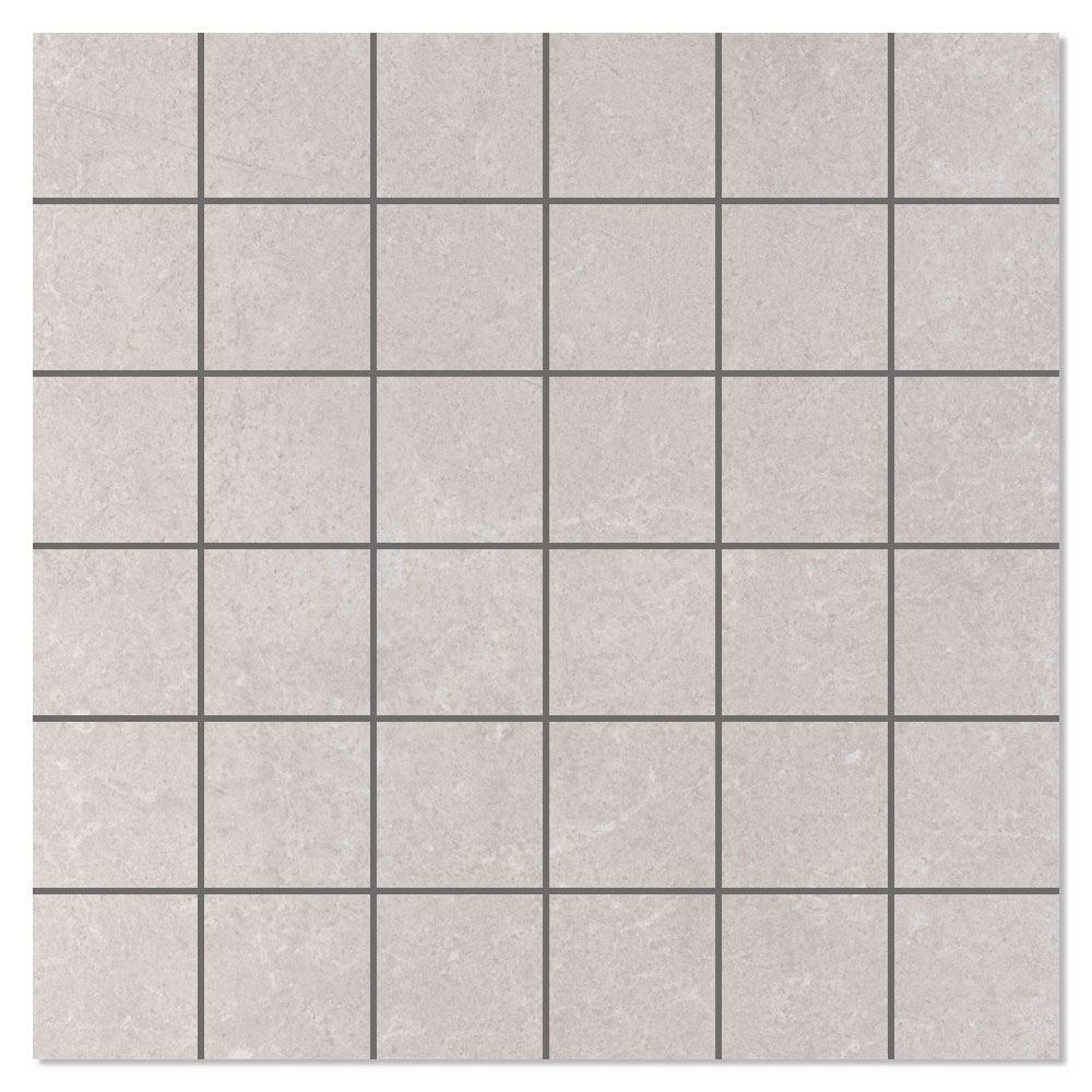Marmor Mosaikkflis Larva Lys Grå Matt 30x30 (5x5) cm